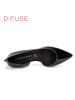 D：Fuse/迪芙斯牛漆皮尖头铆钉侧空低跟单鞋女鞋DF61113089