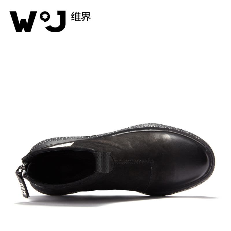 维界靴子男英伦真皮时尚高帮男鞋新款潮流个性青年休闲短筒马丁靴图片