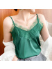 CeenBulled性感V领蕾丝拼接吊带背心女内搭桑蚕丝打底小背心夏外穿缎面性感