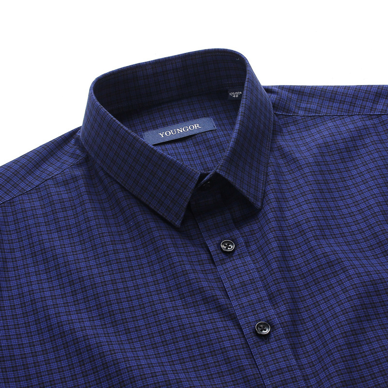 youngor/雅戈尔秋季新品男士商务正装蓝色dp免烫长袖衬衫361ffy