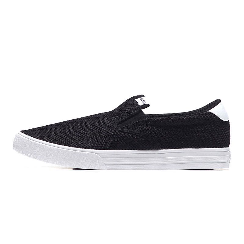 【自营】adidas阿迪达斯NEO男子板鞋帆布鞋休闲运动鞋D97256 D972561号黑色+亮白图片