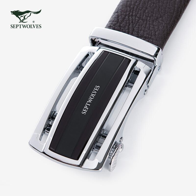 七匹狼男士皮带真皮自动扣腰带休闲中年轻人青年商务裤带