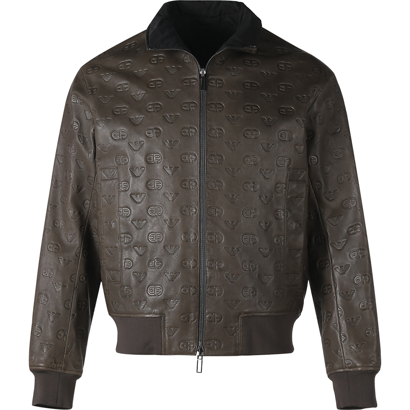 阿玛尼emporioarmani男士羊皮革锦纶双面穿皮衣夹克外套上衣h31r7hc1