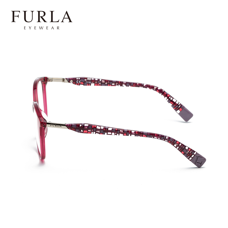 FURLA芙拉红色黑镜框女个性潮时尚显瘦可配近视镜光学架_1