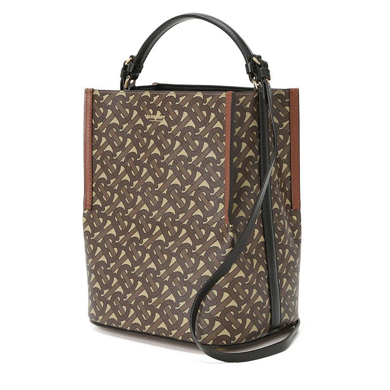 博柏利 BURBERRY PEGGY 水桶包小号 字母印字标TB LOGO织物 女士手提包 8026825图片