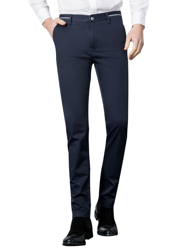 雪中飞休闲裤男士修身弹力直筒裤韩版潮流长裤商务休闲小脚西裤