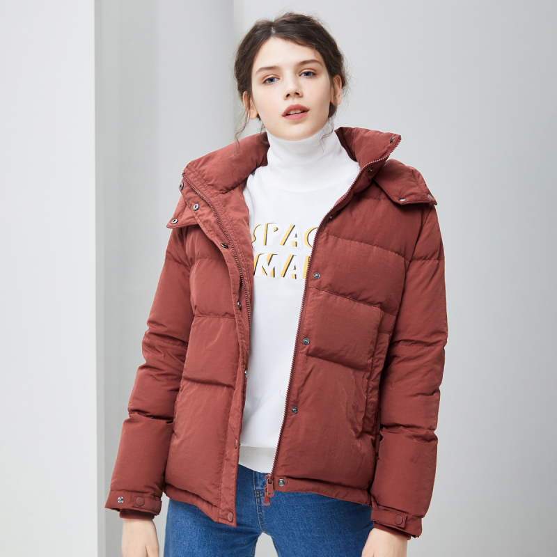 高梵(GOLDFARM)秋冬短款女士羽绒服韩版运动休闲时尚羽绒夹克外套