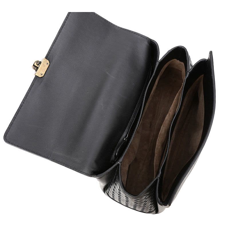 Bottega Veneta/葆蝶家 女包Piazza牛皮编织锁扣手拎斜挎包 489509图片