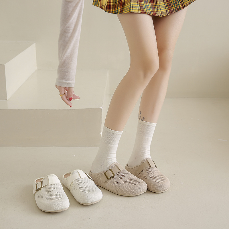 勃肯鞋女新款老北京布鞋女透气网面休闲鞋一脚蹬舒适妈妈鞋