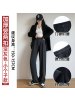 灯芯绒美拉德咖色阔腿裤女2026秋冬新款小个子宽松慵懒休闲西装裤