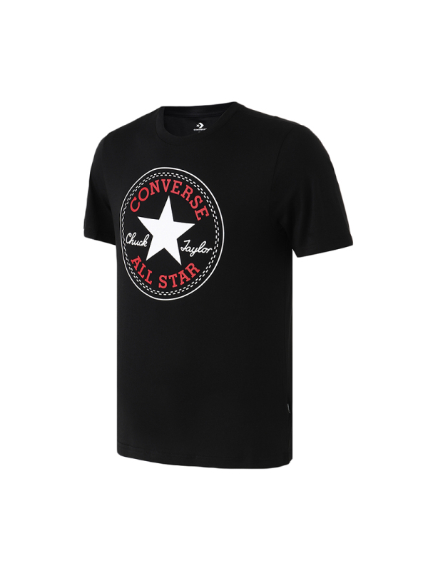 converse匡威男装短袖t恤经典圆领印花logo休闲运动服10007887