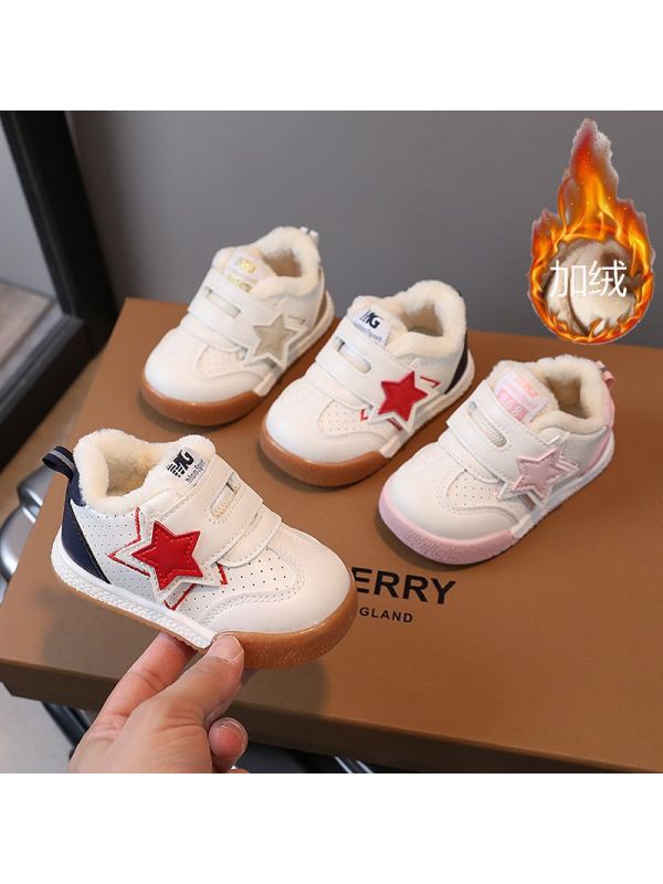 宝宝学步鞋年冬季新款加绒婴儿鞋五角星宝宝鞋童鞋小童潮