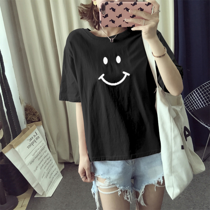 夏季新款韩版学生女士短袖T恤女学生衣服宽松上衣打底衫女装