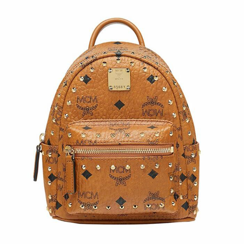 mcm女士棕色人造革超迷你双肩背包mmk8ave04co001