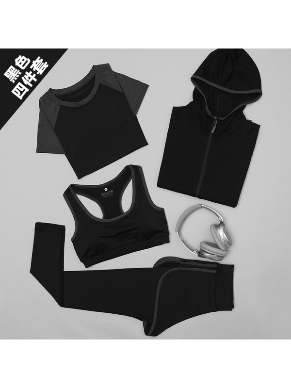 CeenBulled瑜伽服女2022春夏新款上衣修身显瘦健身房跑步专业运动套装五件套