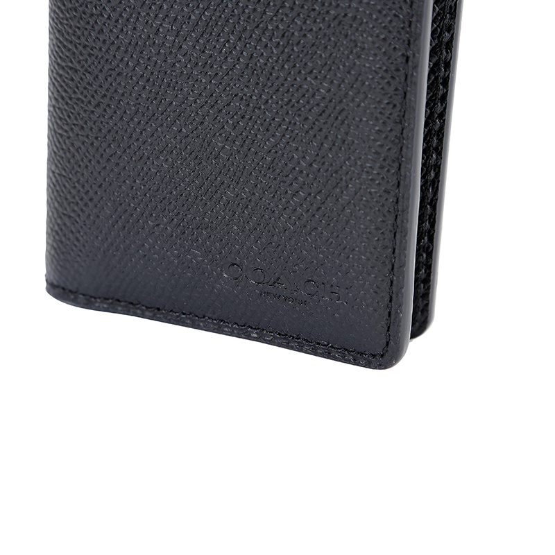 coach蔻驰奢侈品男士专柜款长款黑色皮革钱包钱夹75064blk