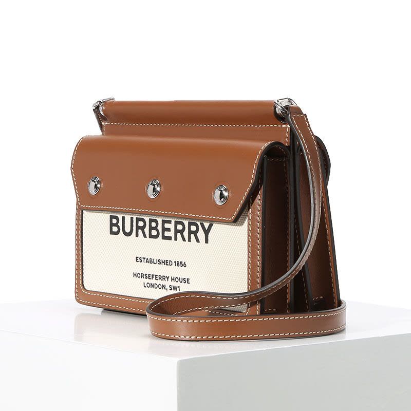 预售BURBERRY Title 口盖包 字母徽标 帆布织物 8014611图片