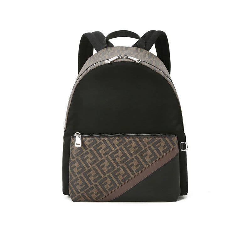 预售 芬迪 FENDI ZAINO 书包 男女同款 双肩包中号 FF标识老花款7VZ042银扣图片