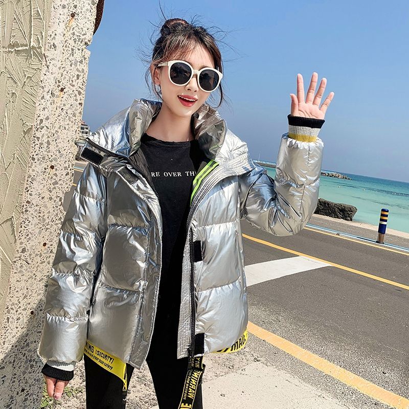 憨厚皇后亮面羽绒服时尚新款女士秋冬外套宽松休闲