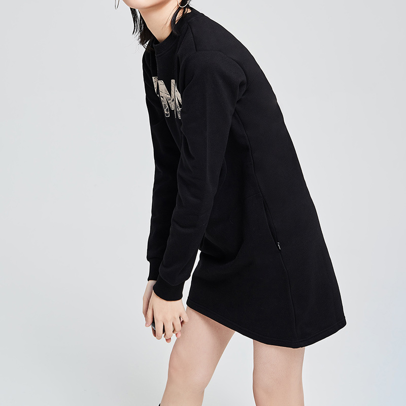 PUMA彪马女装加绒保暖连衣裙圆领运动服卫衣851868