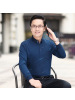 真口袋商务休闲宽松版秋季爸爸装长袖简约斜纹T恤男中年polo衫