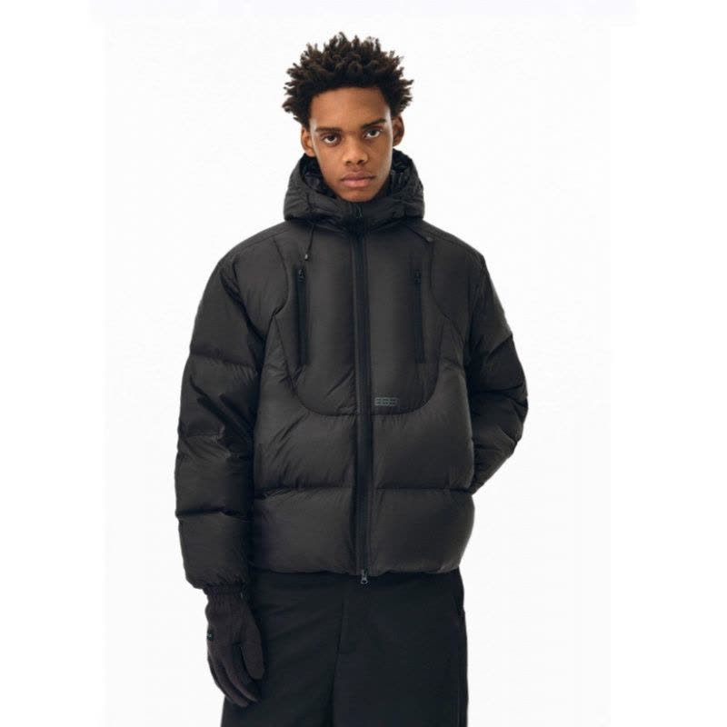 年冬季新款短款连帽棉服时尚潮流情侣装设计感宽松保暖外套图片