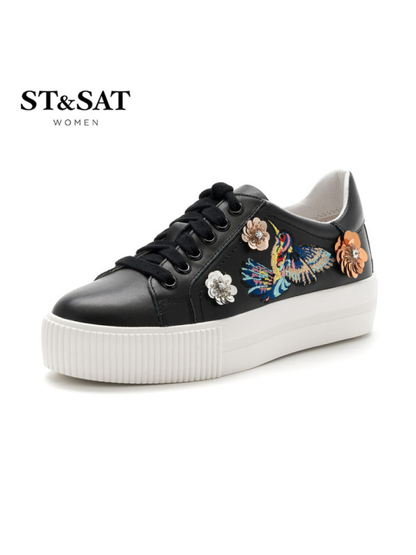 St&Sat/星期六单鞋女牛皮时尚小白鞋深口女单鞋SS71112150