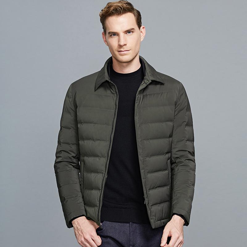 七匹狼羽绒男冬季短款翻领时尚商务休闲青年外套上装爸爸装