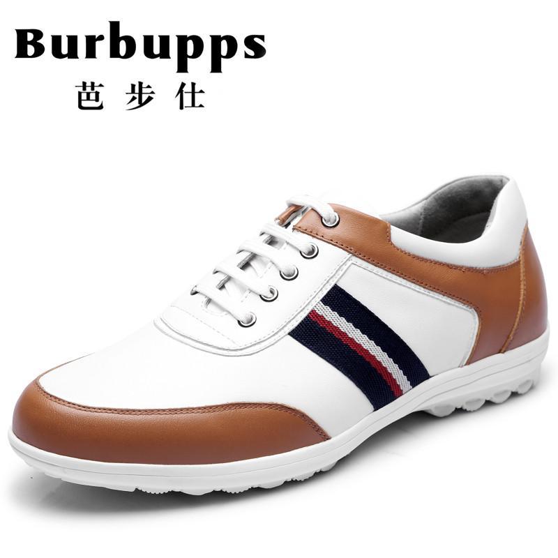 法国品牌Burbupps芭步仕夏季新款日常休闲皮鞋男士真皮系带商务透气软面皮鞋子