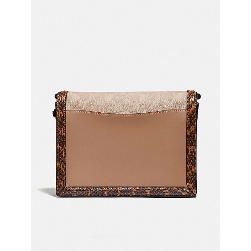 蔻驰coach2020新款帆布蛇皮色块hutton小方包女士单肩包89068b4pvr