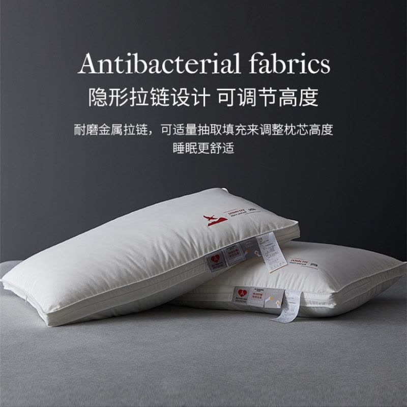 A类白鹅绒枕芯五星酒店可调节TPE软管枕头护颈椎不塌陷羽绒枕图片