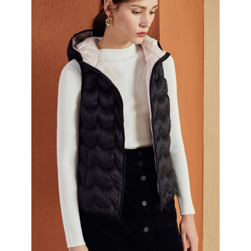 连帽羽绒马甲女士短款拉夏贝尔2018冬季新款韩版修身外搭轻薄外套