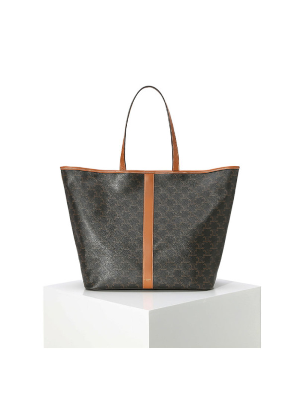 预订 CELINE Triomphe TOTE 字母印字标老花涂层帆布 单肩包 30x37x22CM