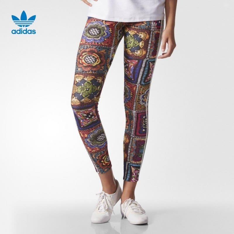 adidas阿迪达斯三叶草女子针织长裤运动紧身裤打底裤AY6845图片