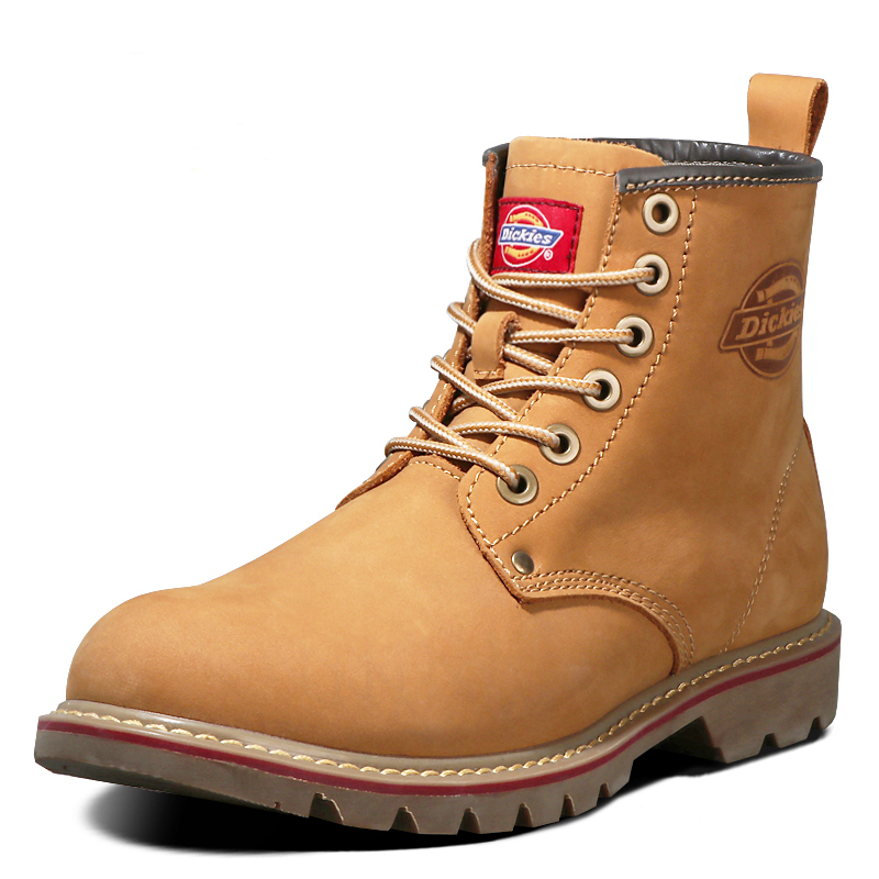 dickies冬季新款高帮马丁靴男英伦风复古真皮男士靴子潮流大黄靴143xg