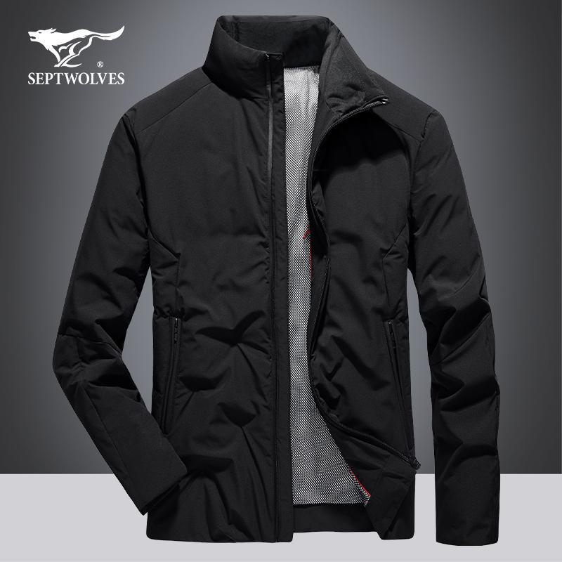 七匹狼男装2020冬季保暖羽绒服男士时尚休闲立领短装薄羽绒青年潮参数