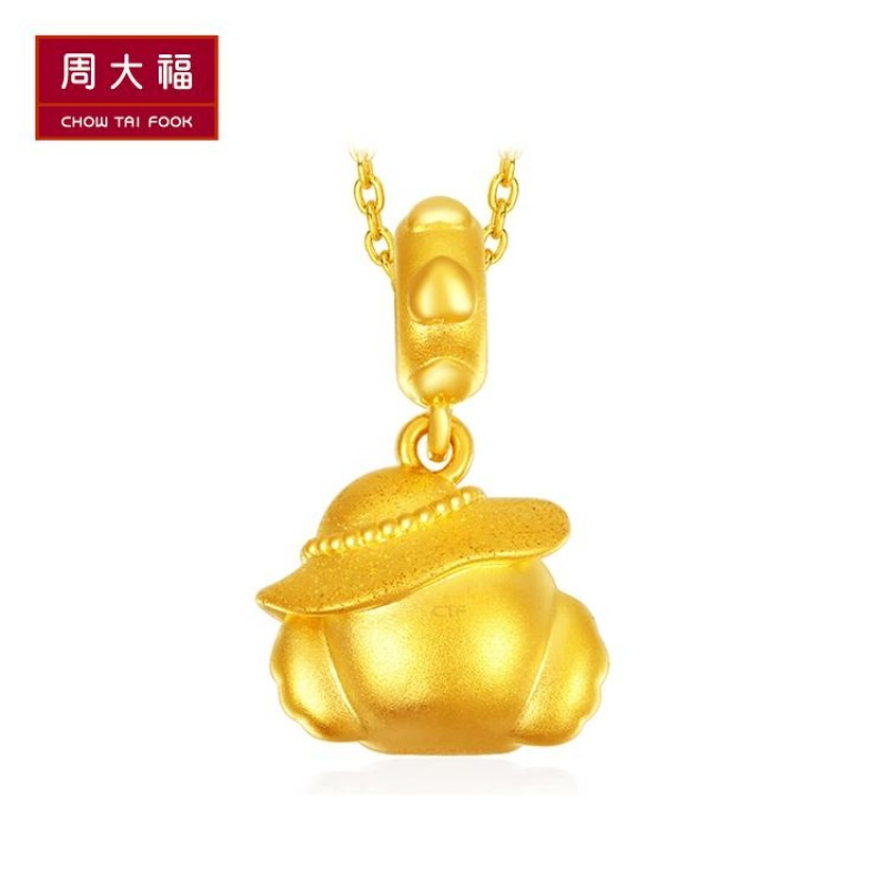 周大福十二生肖狗贵宾犬转运珠足金黄金吊坠R20172