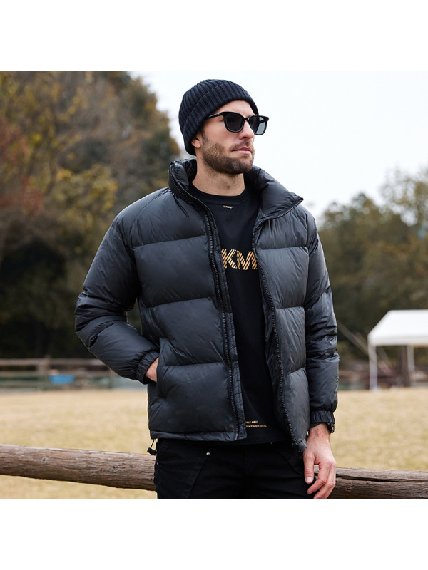 秋冬季立领男装棉服加厚男士冬装棉袄青年棉衣男士纯色连帽外套男