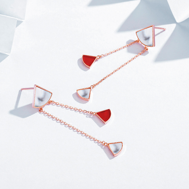 佰色传情brir纯银百搭耳环韩国气质网红耳饰高级感裙子耳钉女