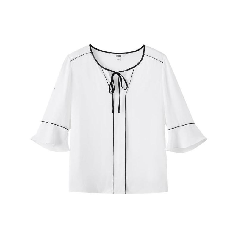【专柜同款】Puella白色雪纺衫女2020新款夏季洋气超仙短袖韩版气质上衣v领欧货小衫20014278