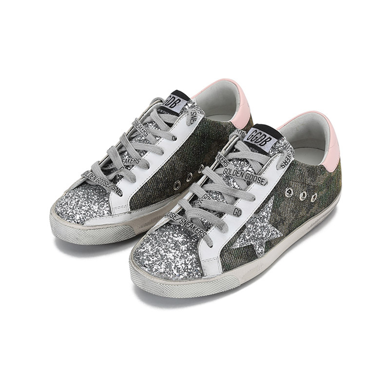 GOLDEN GOOSE 黄金鹅 女士 闪光面料配皮系带休闲鞋运动鞋板鞋脏脏鞋 GWF00101 F001638