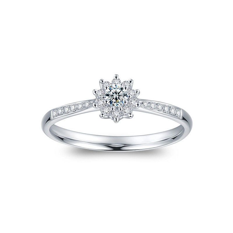 leysen1855莱绅通灵珠宝女王桂冠钻石戒指带边钻求婚钻戒群镶显钻结婚