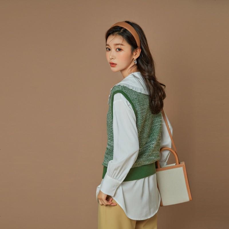 OtherMix法式针织马甲绿环保系列背心女2021年新款春季内搭上衣潮