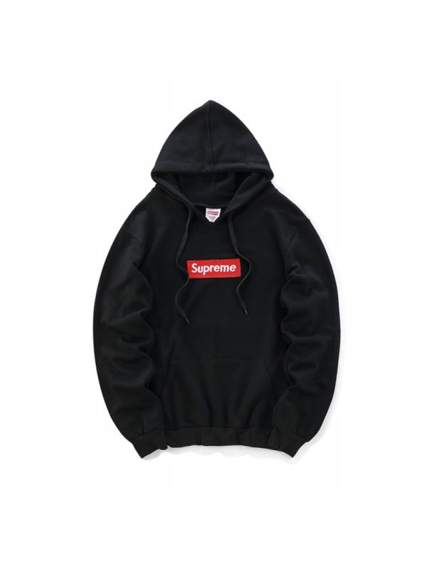 Supreme春秋冬新款套头连帽情侣卫衣男女外套薄款黑红