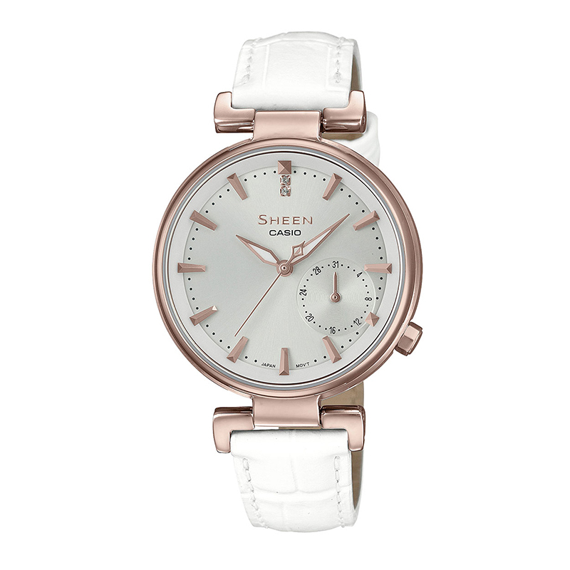 casio卡西欧石英表女sheen系列日韩品牌商务休闲时尚女士腕表she3514