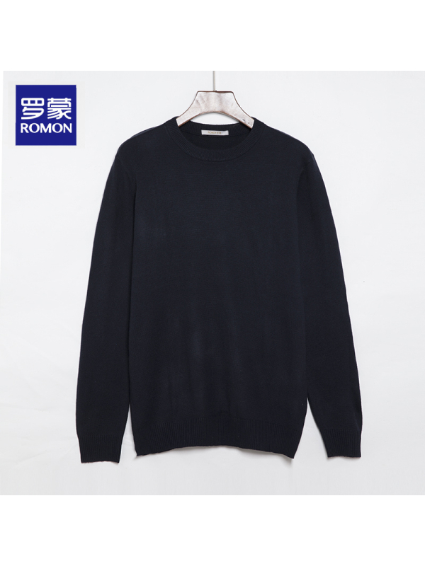 罗蒙羊毛衫男士秋冬季新款羊绒毛衣男装圆领休闲针织衫潮