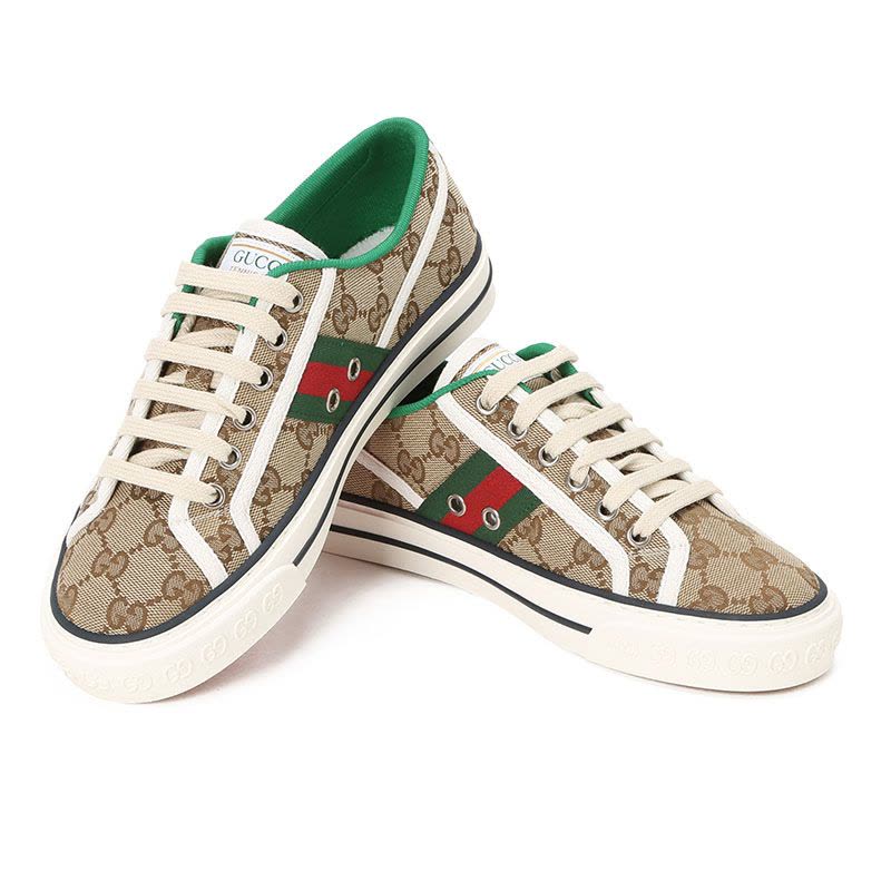 预售 古驰GUCCI Tennis 1977 帆布鞋 经典织带织物606110 女士帆布鞋图片