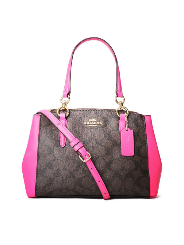 COACH/蔻驰 女包经典印花拼接双拉链杀手包手拎斜挎包 F23857