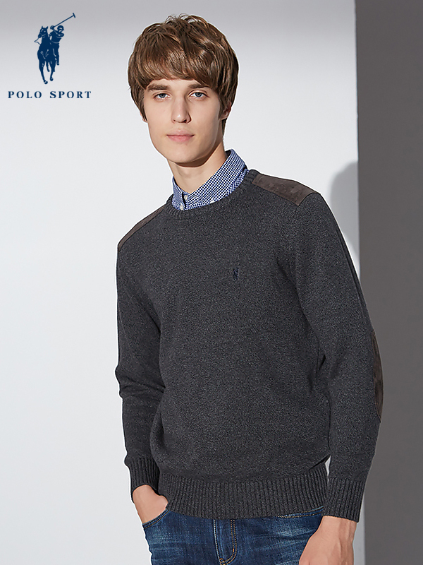 polo sport 男针织衫新款韩版修身时尚男条纹套头打底衫上衣男装
