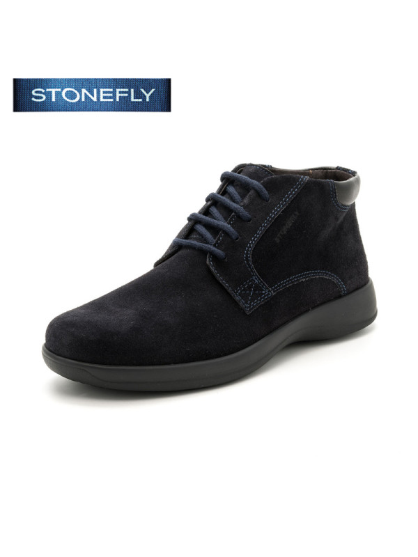 斯通富来STONEFLY牛皮尖头低跟套脚绑带短靴男鞋SD64127629